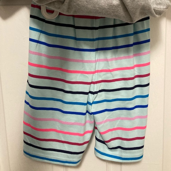 Crazy 8 New Heather Gray Short Sleeve Shirt & Light Blue Striped Shorts Pj Set - Picture 4 of 7